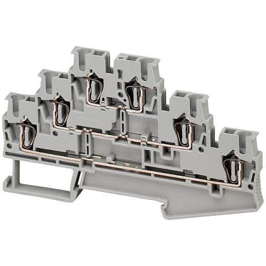 NSYTRR26T, Terminal block Linergy NSYTRR, 2.5mm², 20A, 3-level, spring, grey