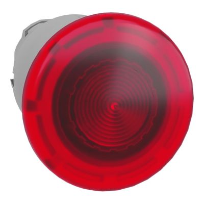 ZB4BW443, Illuminated push button ZB4, Ø22, metal, red mushroom, spring return