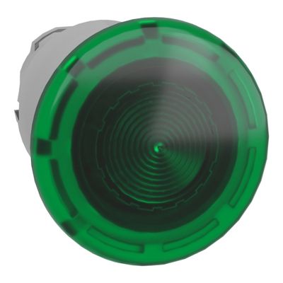 ZB4BW433, Illuminated push button ZB4, Ø22, metal, green mushroom, spring return
