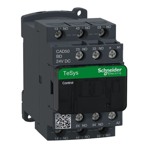 CAD50BD, Control relay TeSys D, 5NO, 24V DC, coil