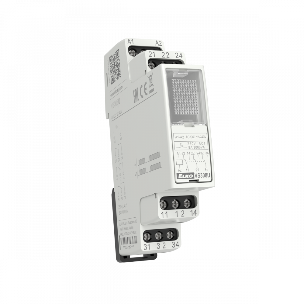 VS308U/green, Power relays VS, 8A, 3CO, green, 12..240V AC/DC