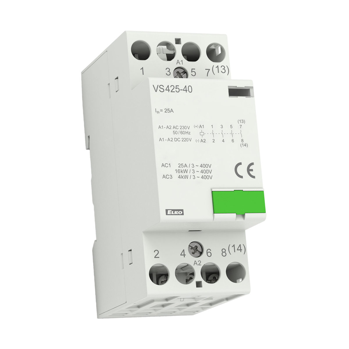 VS425-22/230V, Installation contactor VS, 2NO+2NC, 25A, 230V AC