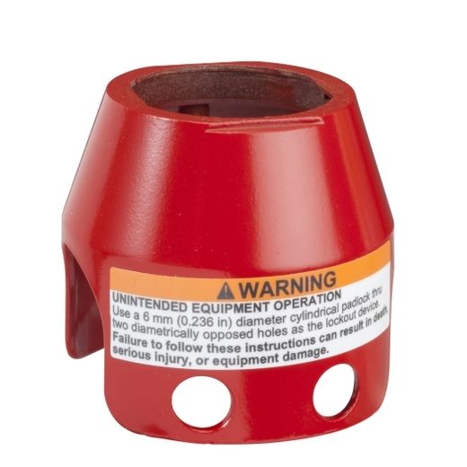 ZBZ1604, Padlockable guard for mushroom head 40mm, metal, red