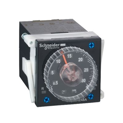 RE48AML12MW, Multifunction timer relay RE48, 3 control signal, 0.2s..300hr, 2CO, 24..240V AC/DC, plug in