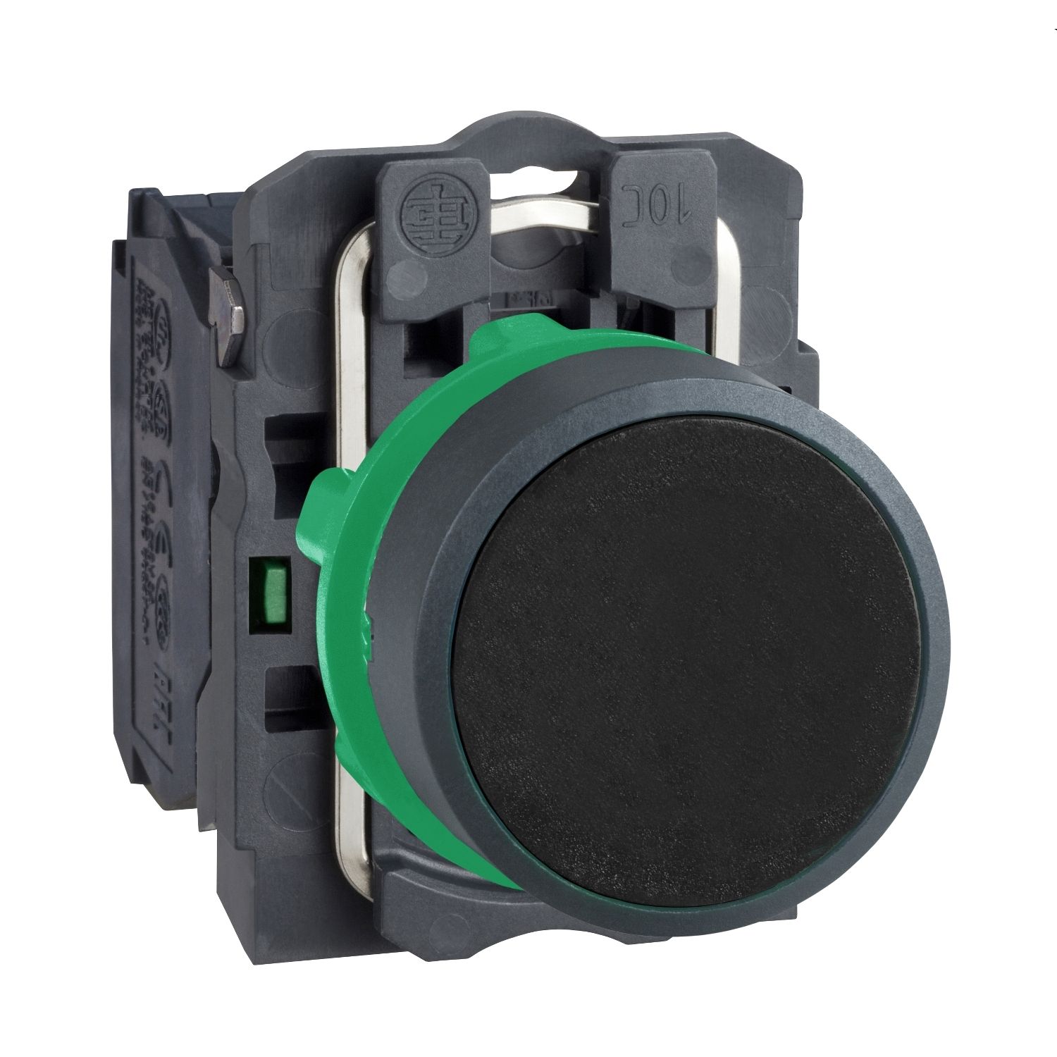 XB5AA21, Flush push button XB5, Ø22, plastic, spring return, 1NO, unmarked