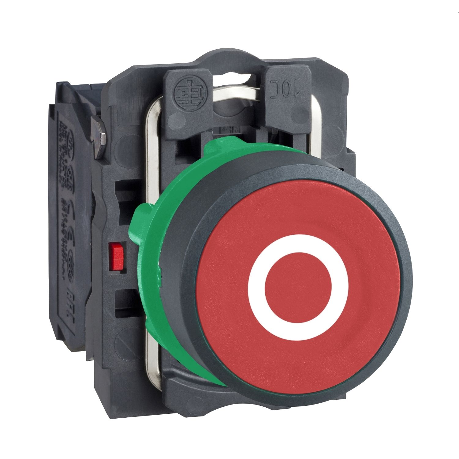 XB5AA4322, Flush push button XB5, Ø22, plastic, spring return, 1NC, "O"