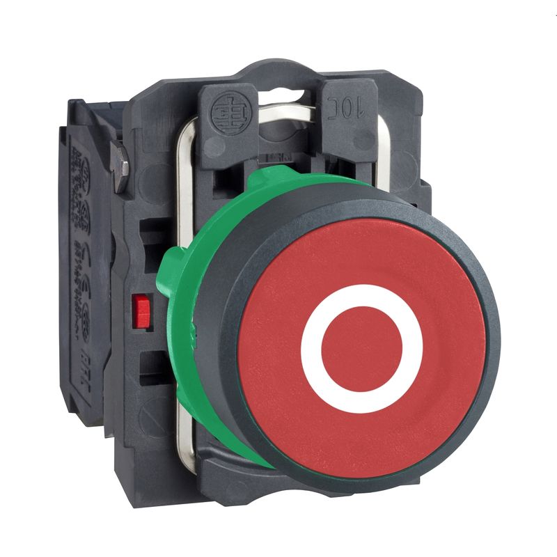 XB5AA4322, Flush push button XB5, Ø22, plastic, spring return, 1NC, "O"