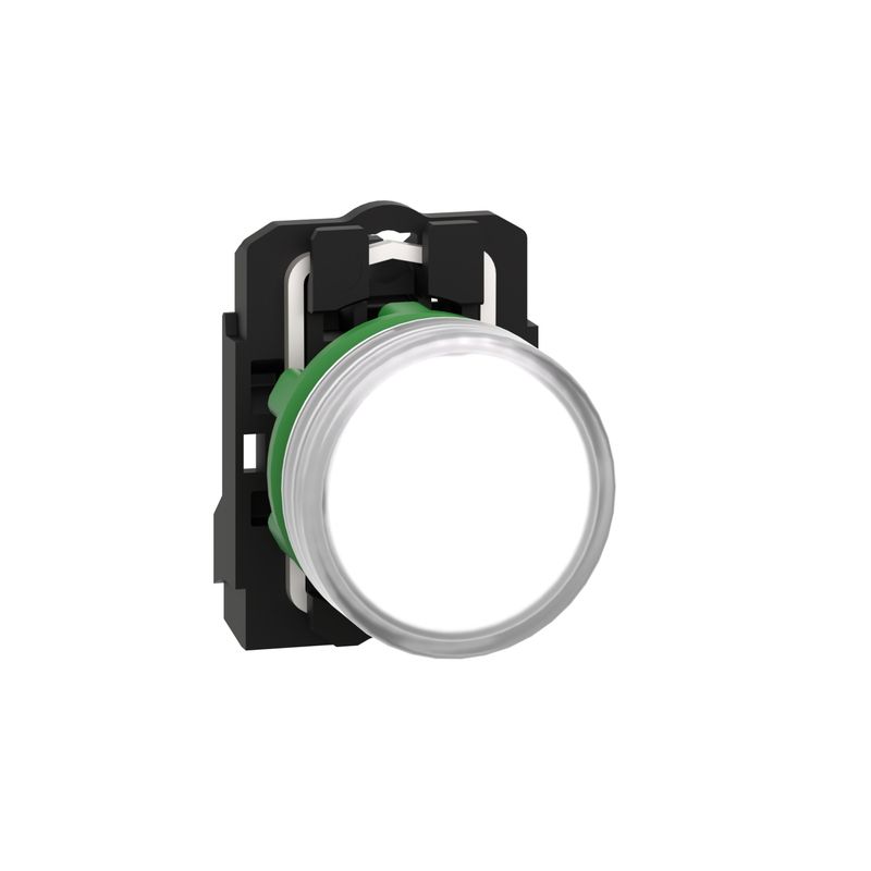 XB5AVB1, Pilot light XB5, Ø22,plastic, white, LED, 24V AC/DC