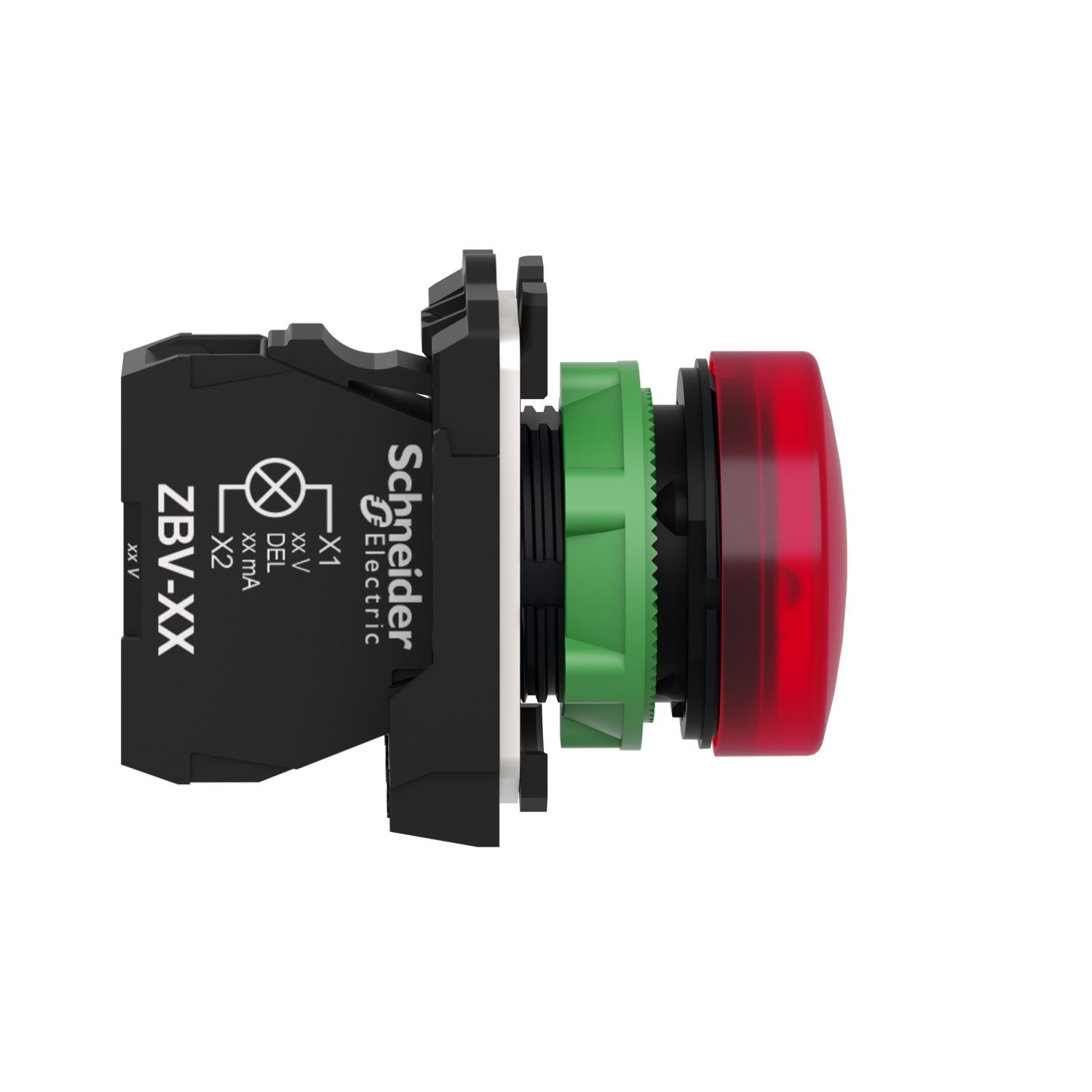 XB5AVB4, Pilot light XB5, Ø22,plastic, red, LED, 24V AC/DC