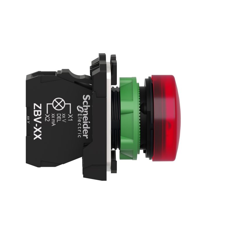 XB5AVB4, Pilot light XB5, Ø22,plastic, red, LED, 24V AC/DC