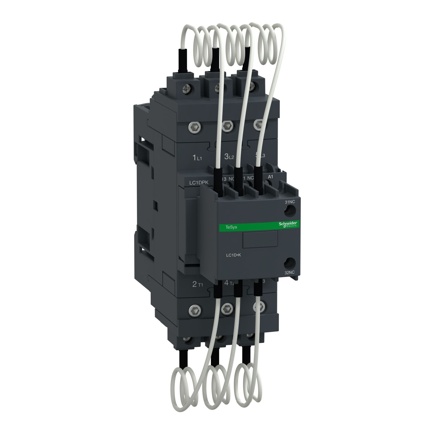 LC1DPKP7, Capacitor contactor TeSys Deca, 30kVAR, 230V AC 50/60Hz coil
