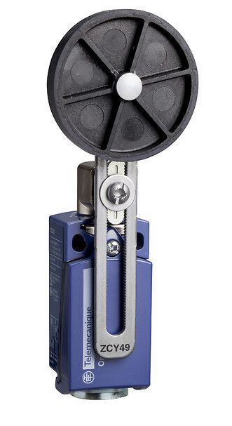 XCKD2149P16, Limit switch XCK, plastic roller lever Ø50 variable length, 1NC+1NO, snap, M16