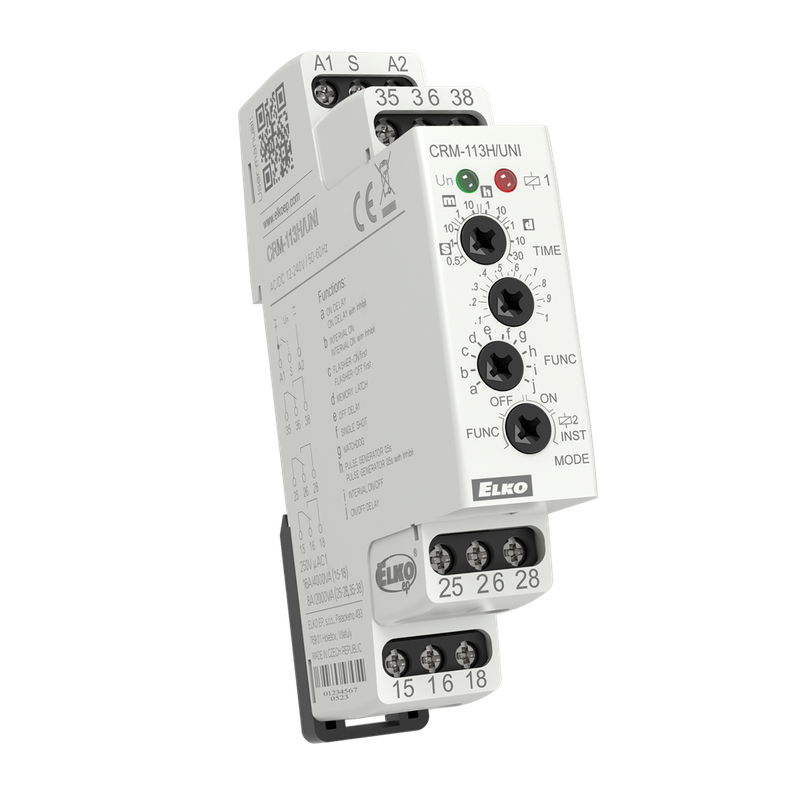 CRM-113H/UNI, Multifunction timer relay CRM, inst, 50ms..30days, 3CO, 12..240V AC/DC