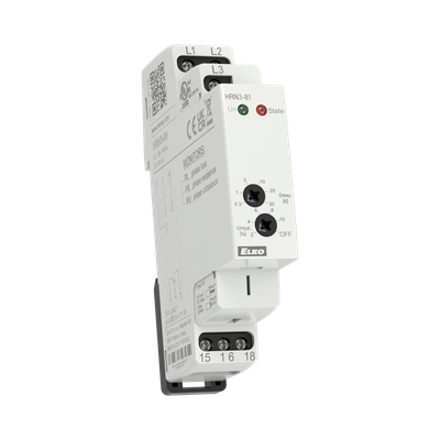 HRN3-81, 3-phase voltage monitoring relays HRN3, 1CO, 0.3..30s, 208..480V, fixed