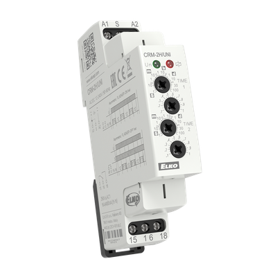 CRM-2H/UNI, Asymmetric flasher timer relay CRM, 0.1s..100days, 1CO, 12-240V AC/DC