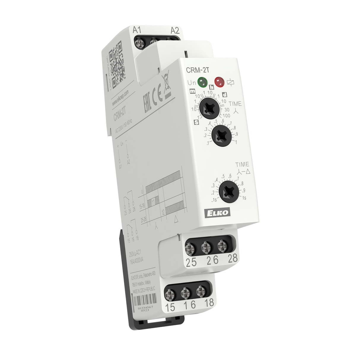 CRM-2T/UNI, Star/Delta timer relay CRM, 0.1s..100days, 2CO, 12-240V AC/DC