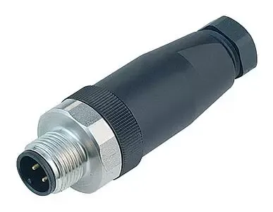 XZCC12MDM40B, Male connector XZCC, M12, 4 pin, straight, cable gland Pg 7