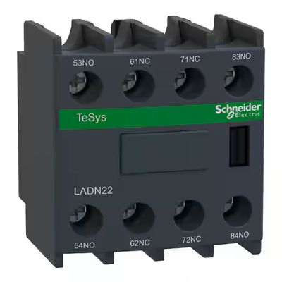 LADN22, Auxiliary contact block TeSys D, 2NO+2NC, front mounting, screw clamp terminals
