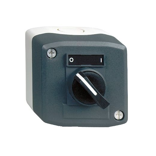 XALD134, Dark grey station XALD, selector switch, Ø22, stay put, XALD134, Dark grey station XALD, selector switch, Ø22, stay put, "0-I", 1NO