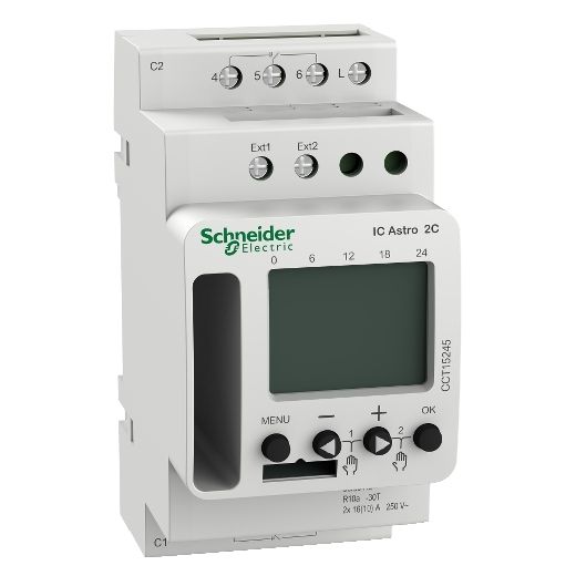 CCT15245, Twilight switch ICAstro, 16A, 2CO, 7days, 0..59min, 230V, reserve CCT15245, Twilight switch ICAstro, 16A, 2CO, 7days, 0..59min, 230V, reserve