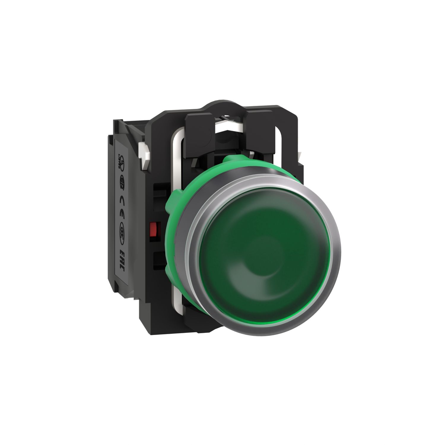 XB5AW33M5, Flush illum push button XB5, Ø22, plastic, green, spring return, 1NO+1NC, 220..240V AC XB5AW33M5, Flush illum push button XB5, Ø22, plastic, green, spring return, 1NO+1NC, 220..240V AC