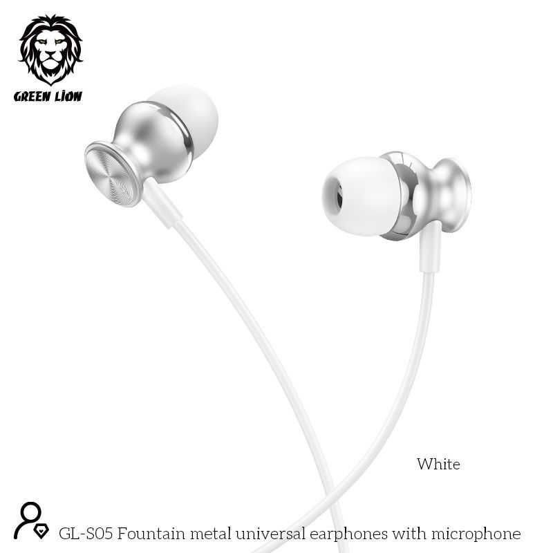 Green Lion Metal Earphones 3.5MM