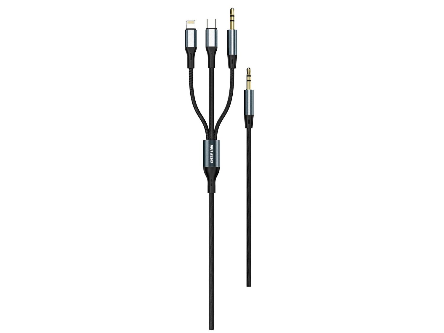 Green Lion 3 in 1 AUX Cable ( AUX / Lightning / USB-C )