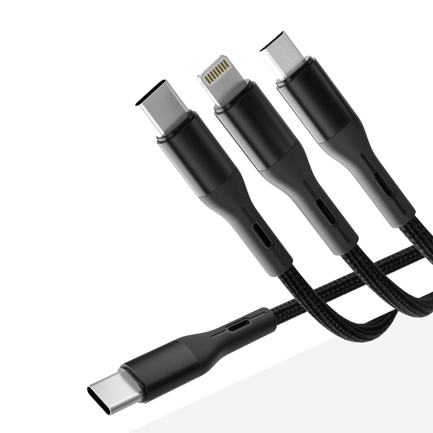 Green 3 in 1 Fast Charging Braided Cable