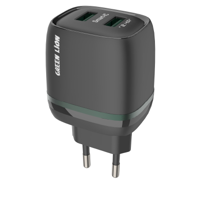 Green 2Usb 2.4A Chargers+Usb-Tc Cable 1M Eu Plug