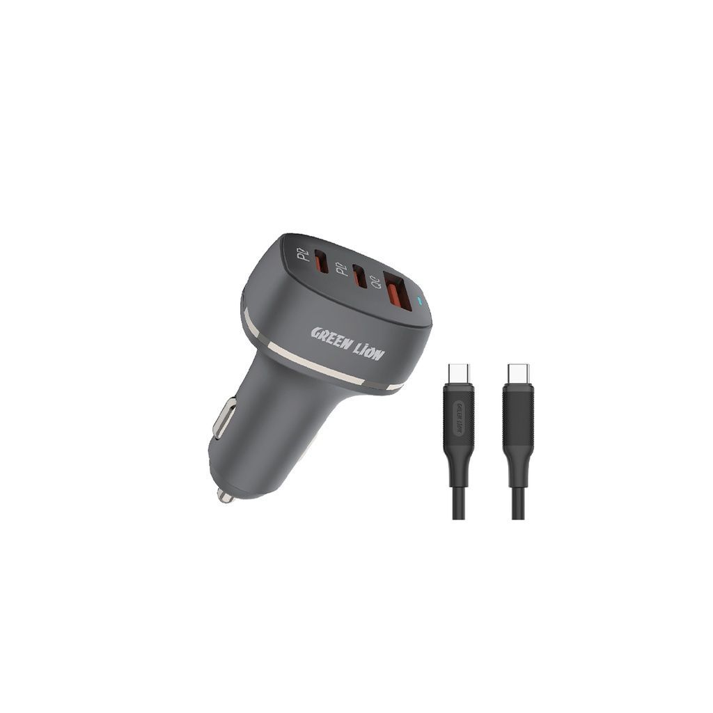 green Car charger QC+PD+PD 50W with TC-TC