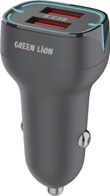 green Car charger QC18w+QC 18w green Car charger QC18w+QC 18w