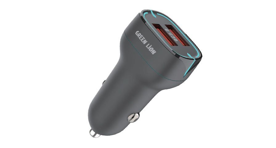 Green Lion Car Charger QC18w+QC 18w Total 36w USB-Type c cable