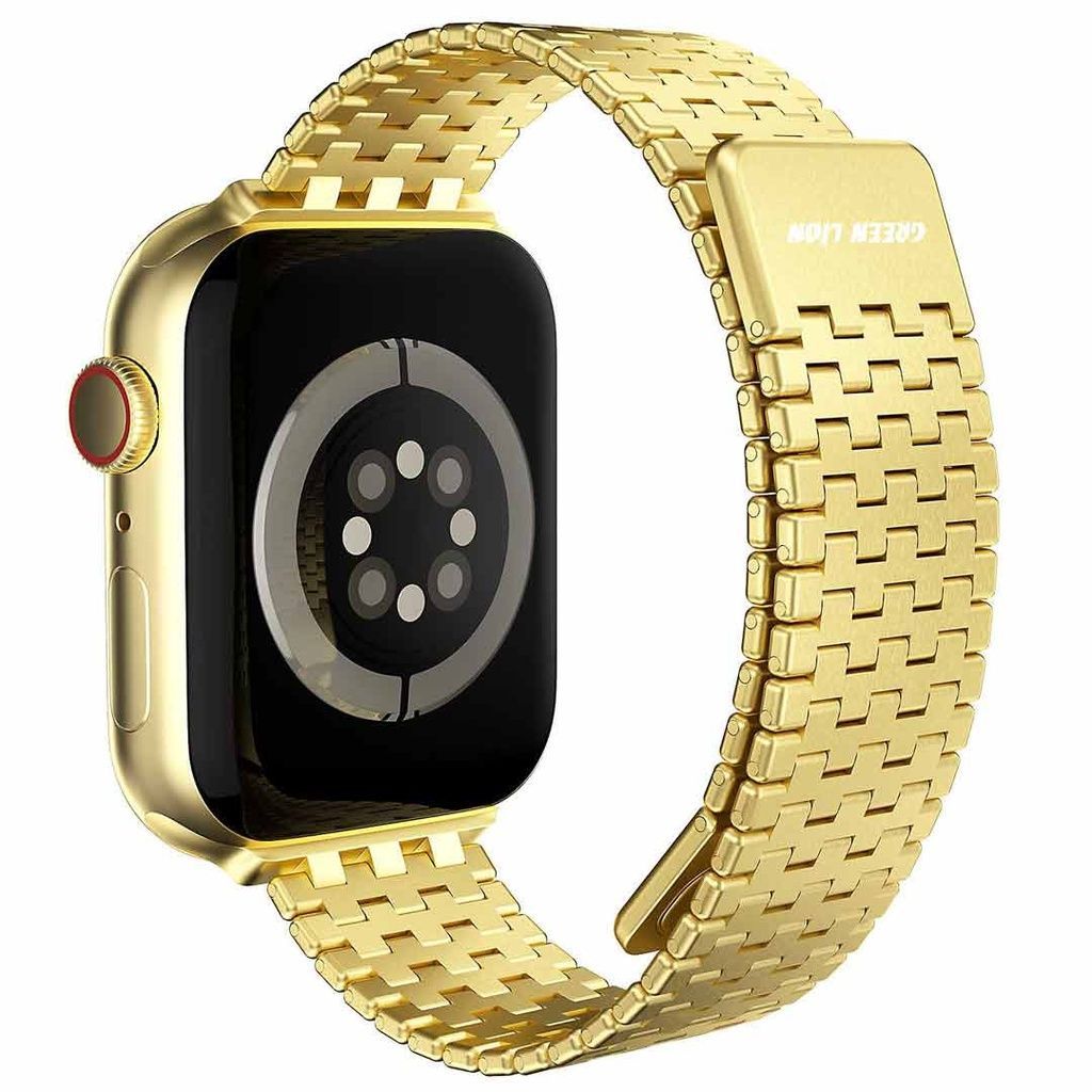 Green Lion Metallic Link Watch Band
