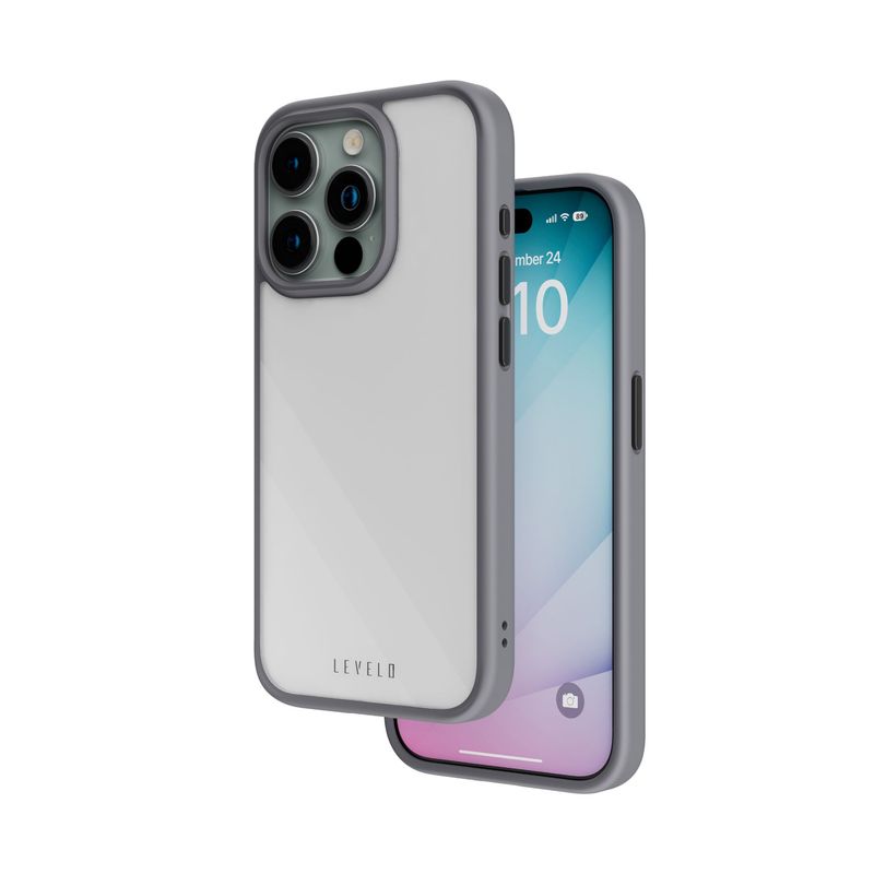 Levelo Solo Case For iPhone 15 Pro Max - Gray [ LVLSC15PMGY ]