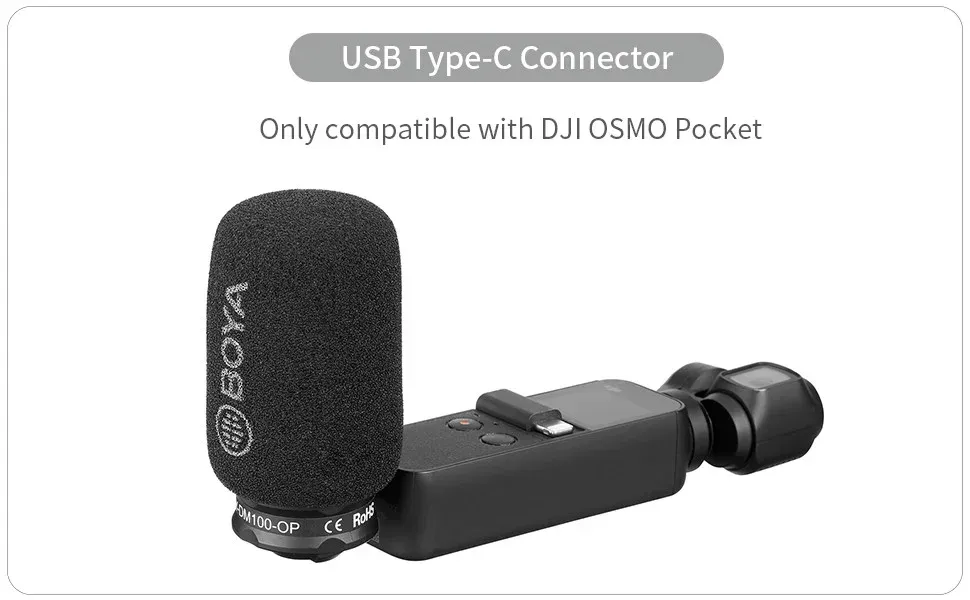 The BOYA Plug-In Microphone for Type-C Devices DM100