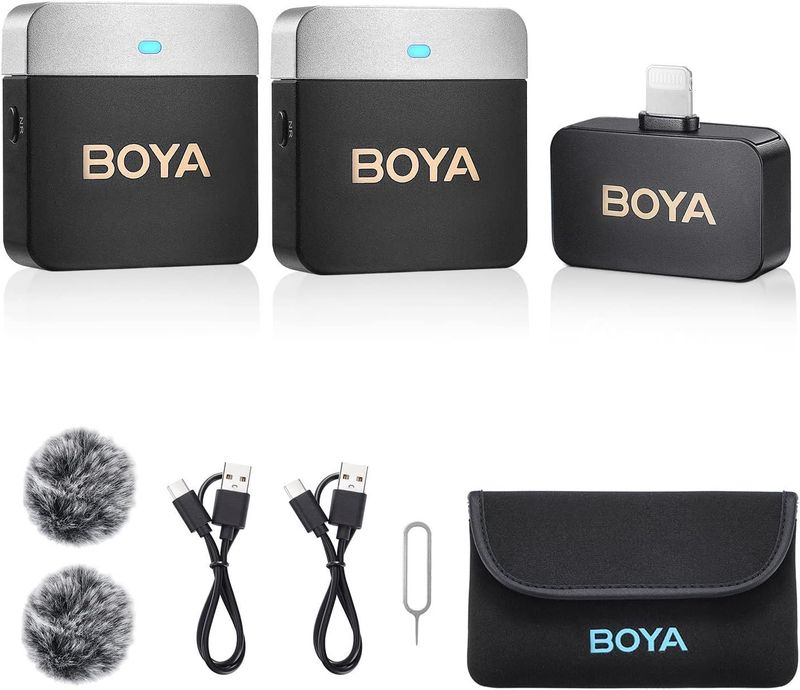 Boya BY-M1V6 2.4GHz Dual-Channel Wireless Microphone System