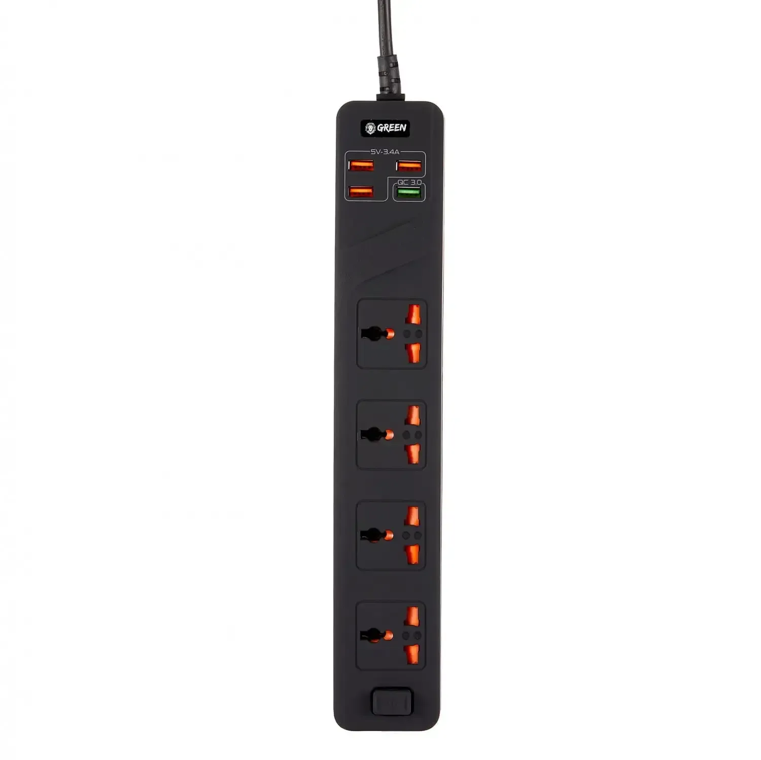Green lion 4 AC 4 USB 3.4A QC3.0 Multiport Smart Power Socket