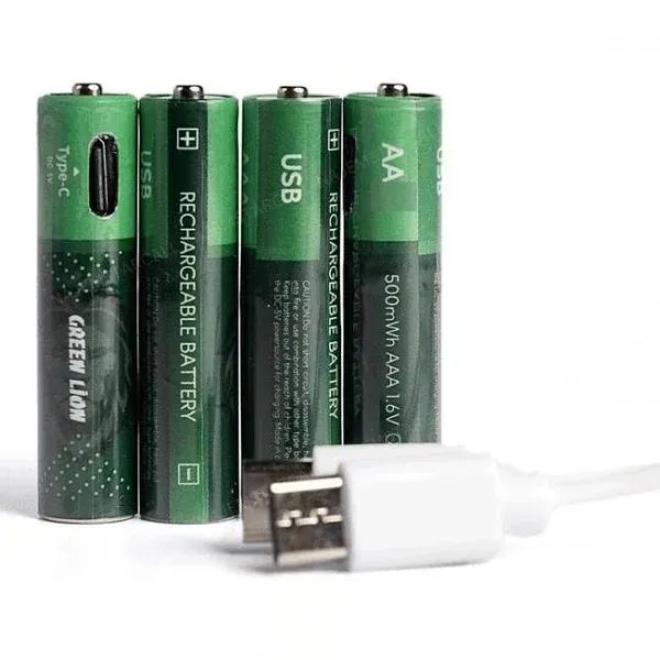 Green Lion Rechargeable Battery AAA ( 4pcs/pack ) 500mWh / 1.6V