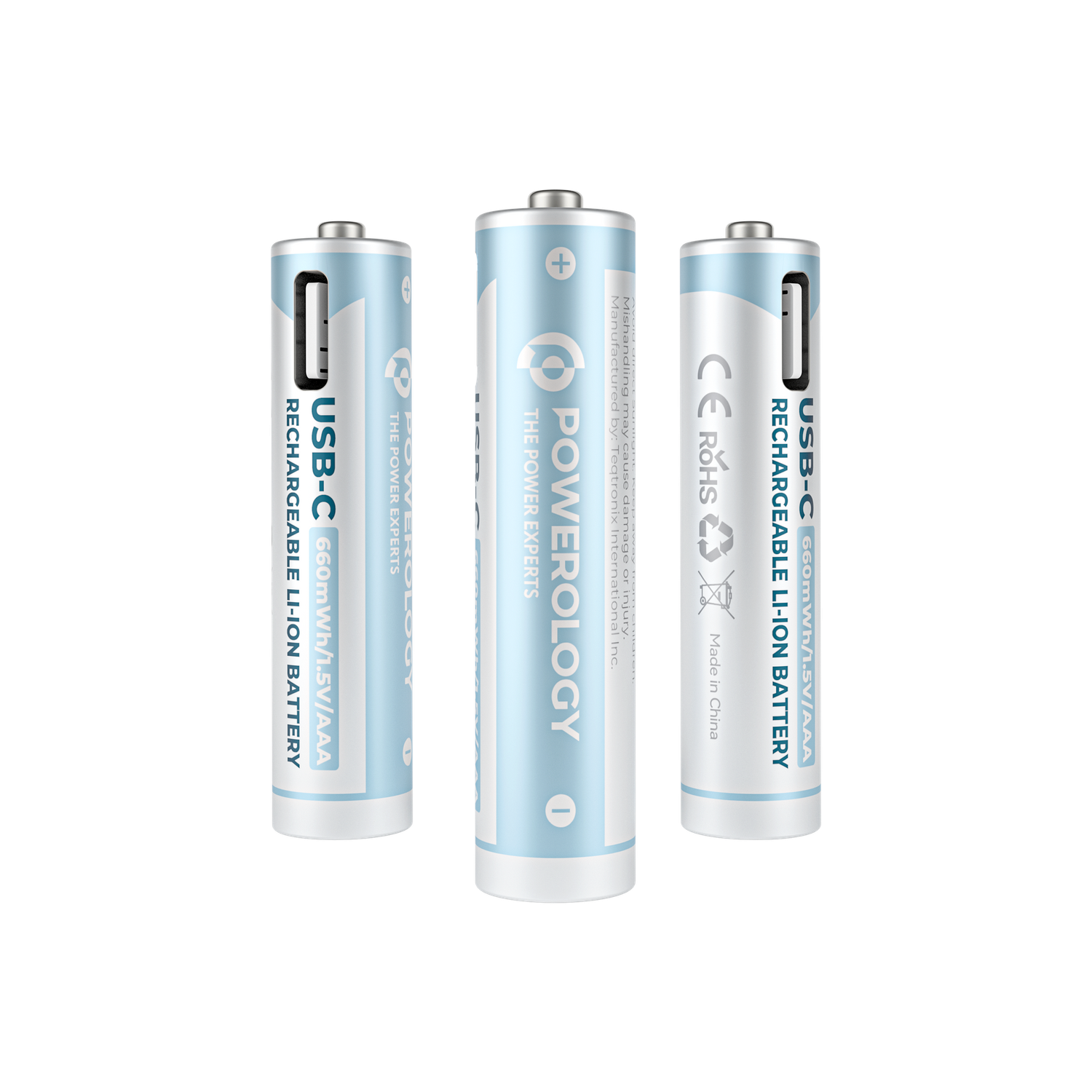 Powerology 1.5V Type-c Rechargeable Lithium-ion Battery AAA Battery