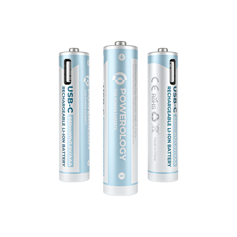 Powerology 1.5V Type-c Rechargeable Lithium-ion Battery AAA Battery