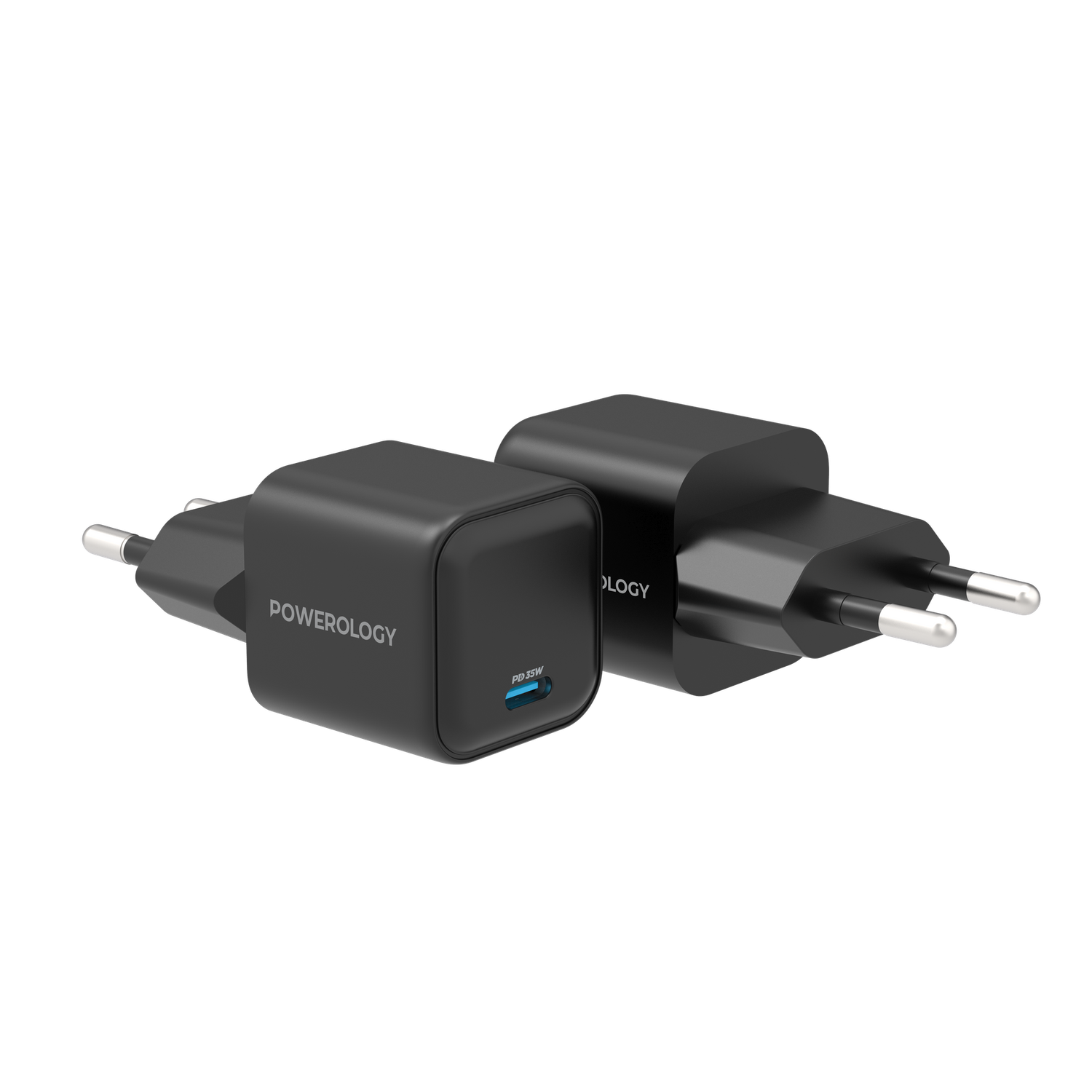 Powerology 35W Single Port Type-C GaN Charger with EU Plug