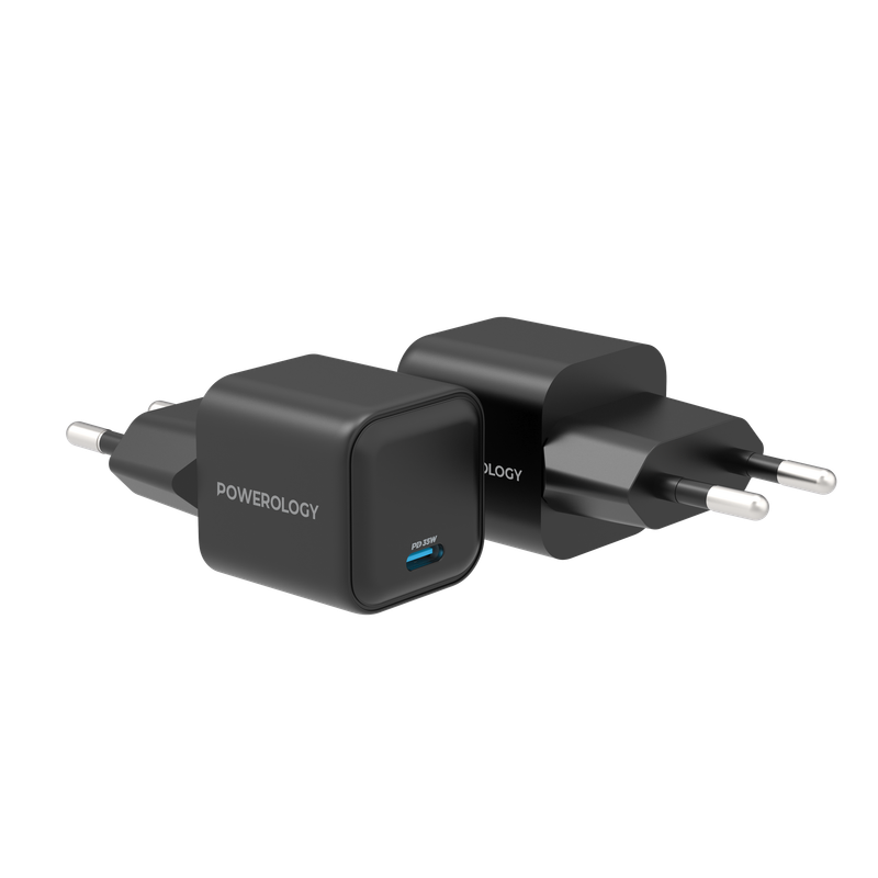 Powerology 35W Single Port Type-C GaN Charger with EU Plug