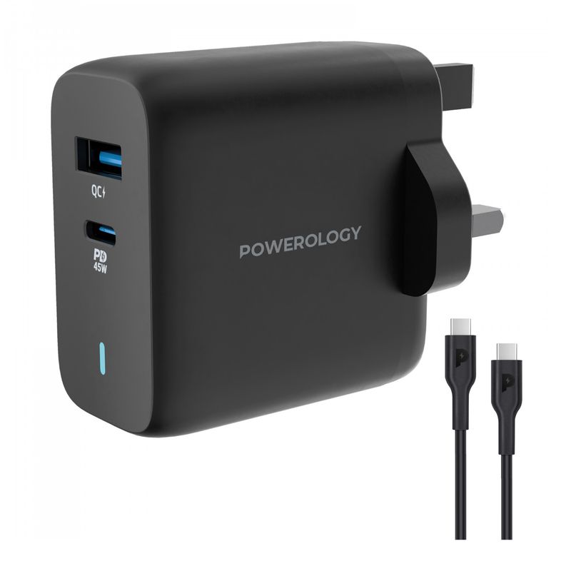 Powerology Dual Port Ultra-Quick GaN Charger