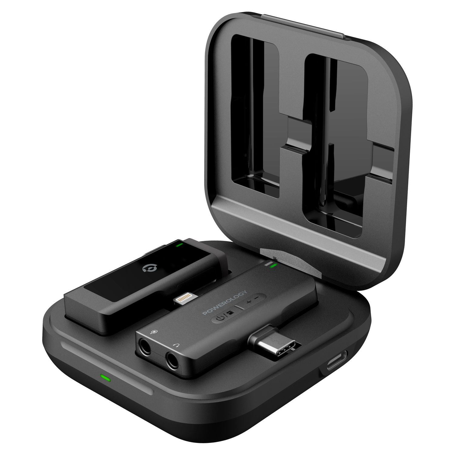 Powerology MFI Dual Connector Wireless Lavalier Microphone