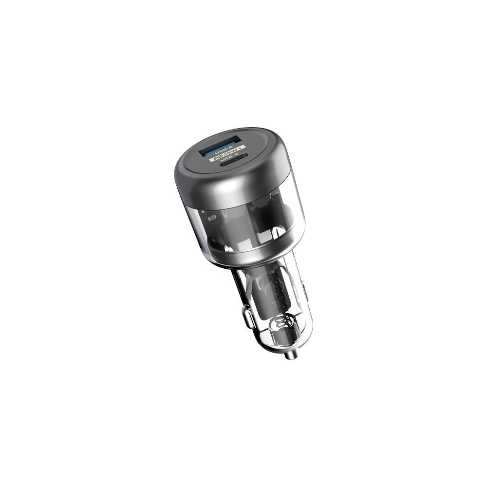 Powerology 38W Transparent Car Charger A+C Port version
