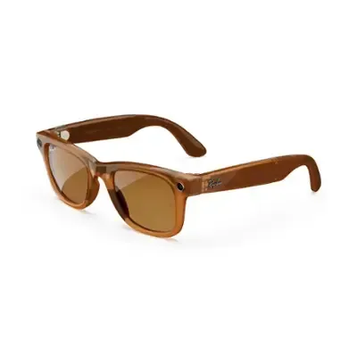 Ray-Ban META WAYFARER SHINY CARAMEL POLAR BROWN