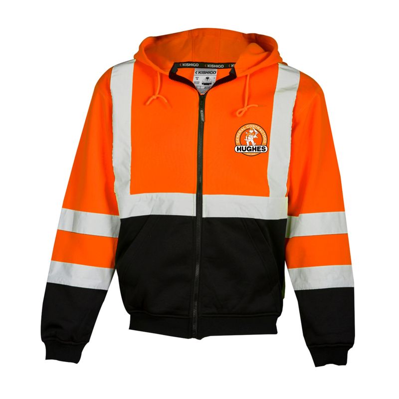 Kishigo Orange Zip Safety Hoodie