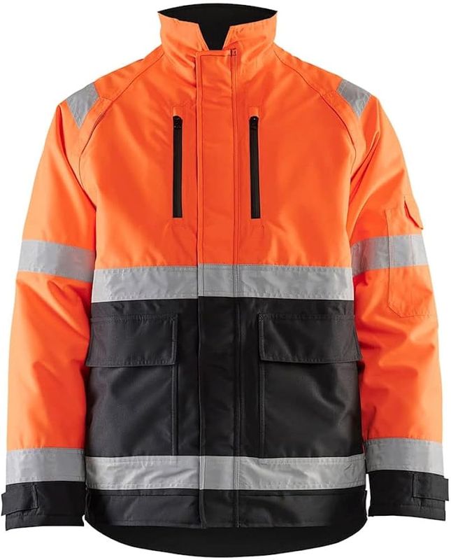 Men&#39;s Winter Windproof Water-Resistant Breathable High Visibility Reflective Safety Jacket