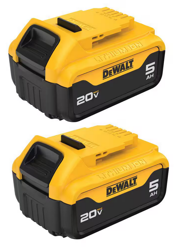 20V MAX Premium Lithium-Ion 5.0Ah Battery Pack (2 Pack)