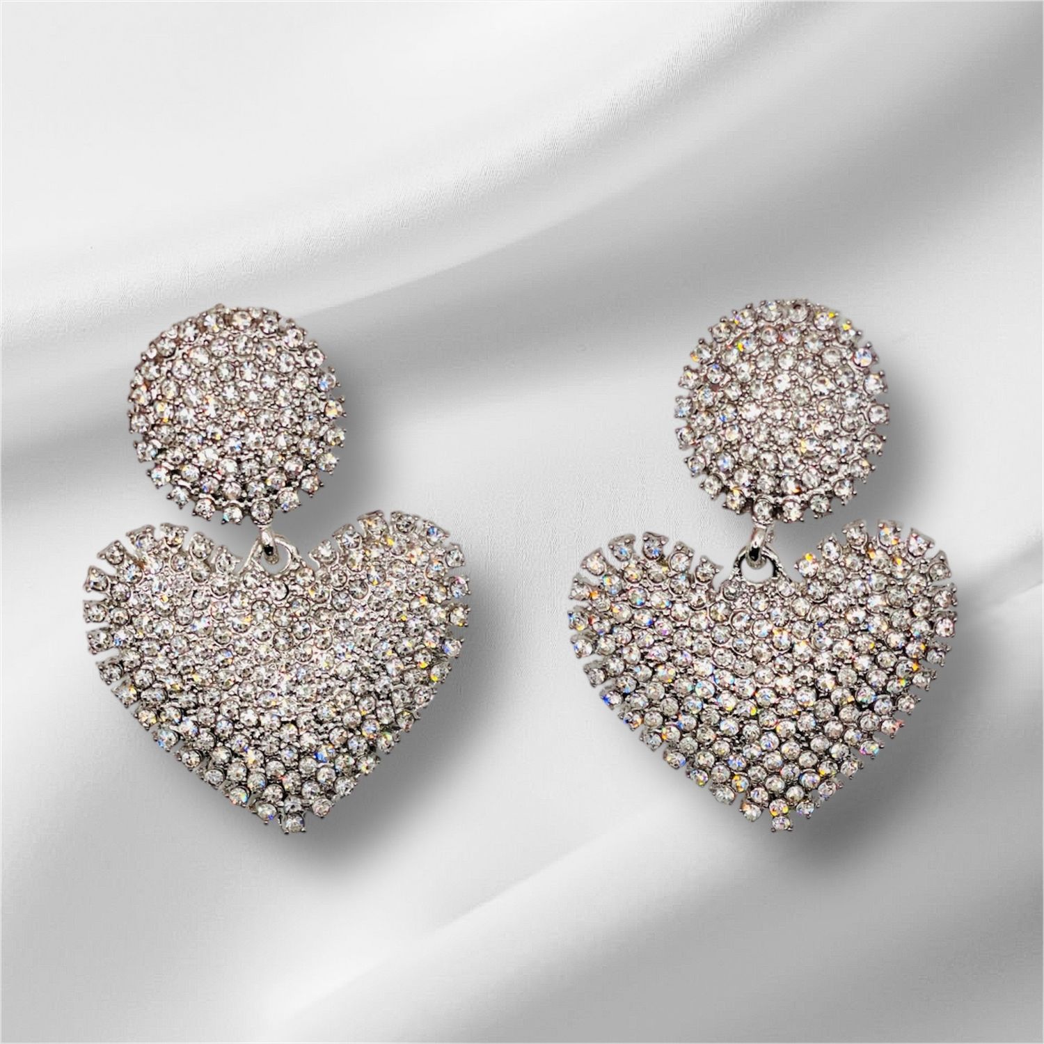 Silver Diamond Hearts